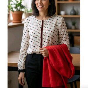 Talbots nautical flag blouse